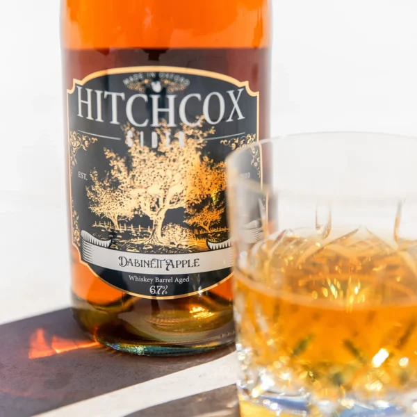 Hitchcox Dabinett with glas next to it