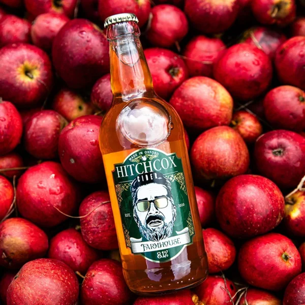 Farmhouse Hitchcox Cider bottle in apples