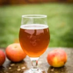 Hitchcox glass of cider with apples